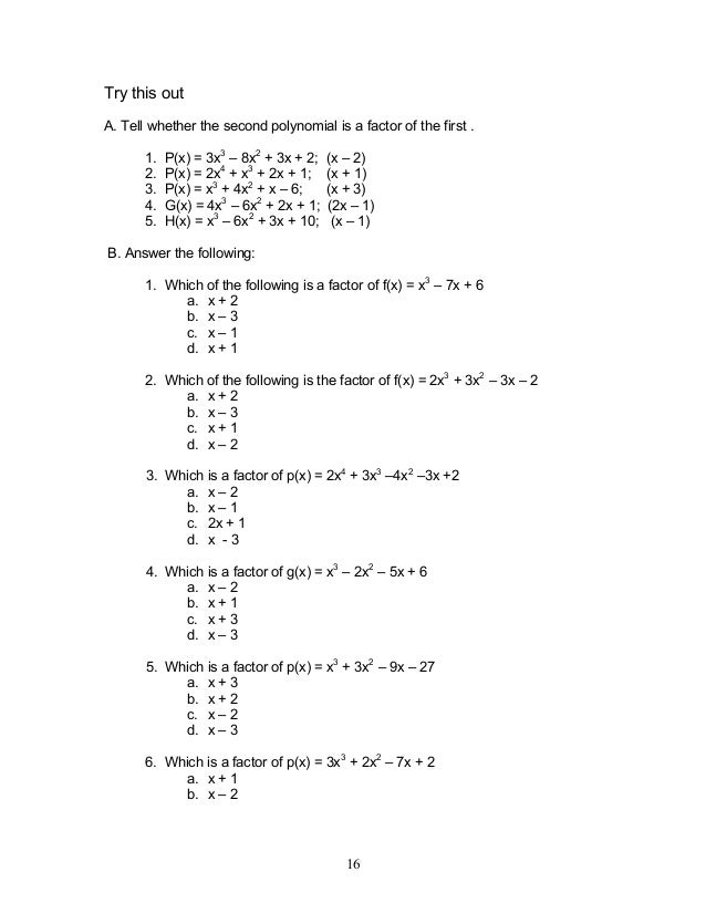 Module 1 Polynomial Functions