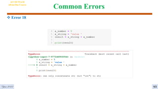 Common Errors
 Error 18
AI VIETNAM
All-in-One Course
93
Year 2022
 