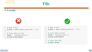 File
 Example
AI VIETNAM
All-in-One Course
Year 2022 73
 