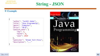 String - JSON
 Example
AI VIETNAM
All-in-One Course
Year 2022 62
 