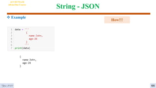 String - JSON
 Example
AI VIETNAM
All-in-One Course
How!!!
Year 2022 66
 