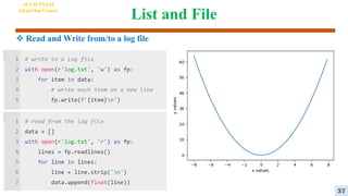 List and File
 Read and Write from/to a log file
AI VIETNAM
All-in-One Course
37
 