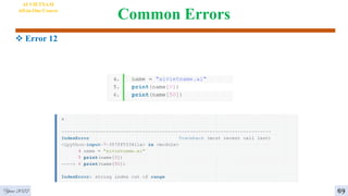 Common Errors
 Error 12
AI VIETNAM
All-in-One Course
69
Year 2022
 