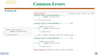 Common Errors
 Error 21
AI VIETNAM
All-in-One Course
78
Year 2022
 