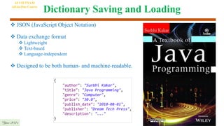 Dictionary Saving and Loading
 JSON (JavaScript Object Notation)
Year 2021
AI VIETNAM
All-in-One Course
 Data exchange format
 Lightweight
 Text-based
 Language-independent
 Designed to be both human- and machine-readable.
 