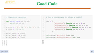 Good Code
AI VIETNAM
All-in-One Course
Year 2022 57
 