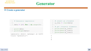 Generator
4
Year 2022
AI VIETNAM
All-in-One Course
36
 Create a generator
 