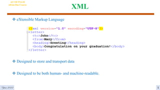 XML
 eXtensible Markup Language
 Designed to store and transport data
 Designed to be both human- and machine-readable.
Year 2022 1
AI VIETNAM
All-in-One Course
 