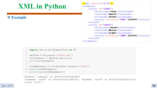 XML in Python
 Example
Year 2022 30
 
