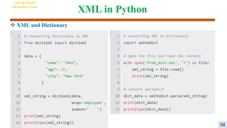 XML in Python
AI VIETNAM
All-in-One Course
 XML and Dictionary
52
 