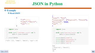 JSON in Python
 Example
 Read JSON
Year 2022 62
AI VIETNAM
All-in-One Course
 