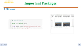 Important Packages
Year 2022 76
AI VIETNAM
All-in-One Course
 PIL Image
 