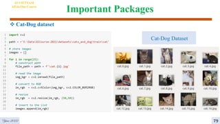 Important Packages
Year 2022 79
AI VIETNAM
All-in-One Course
Cat-Dog Dataset
 Cat-Dog dataset
 