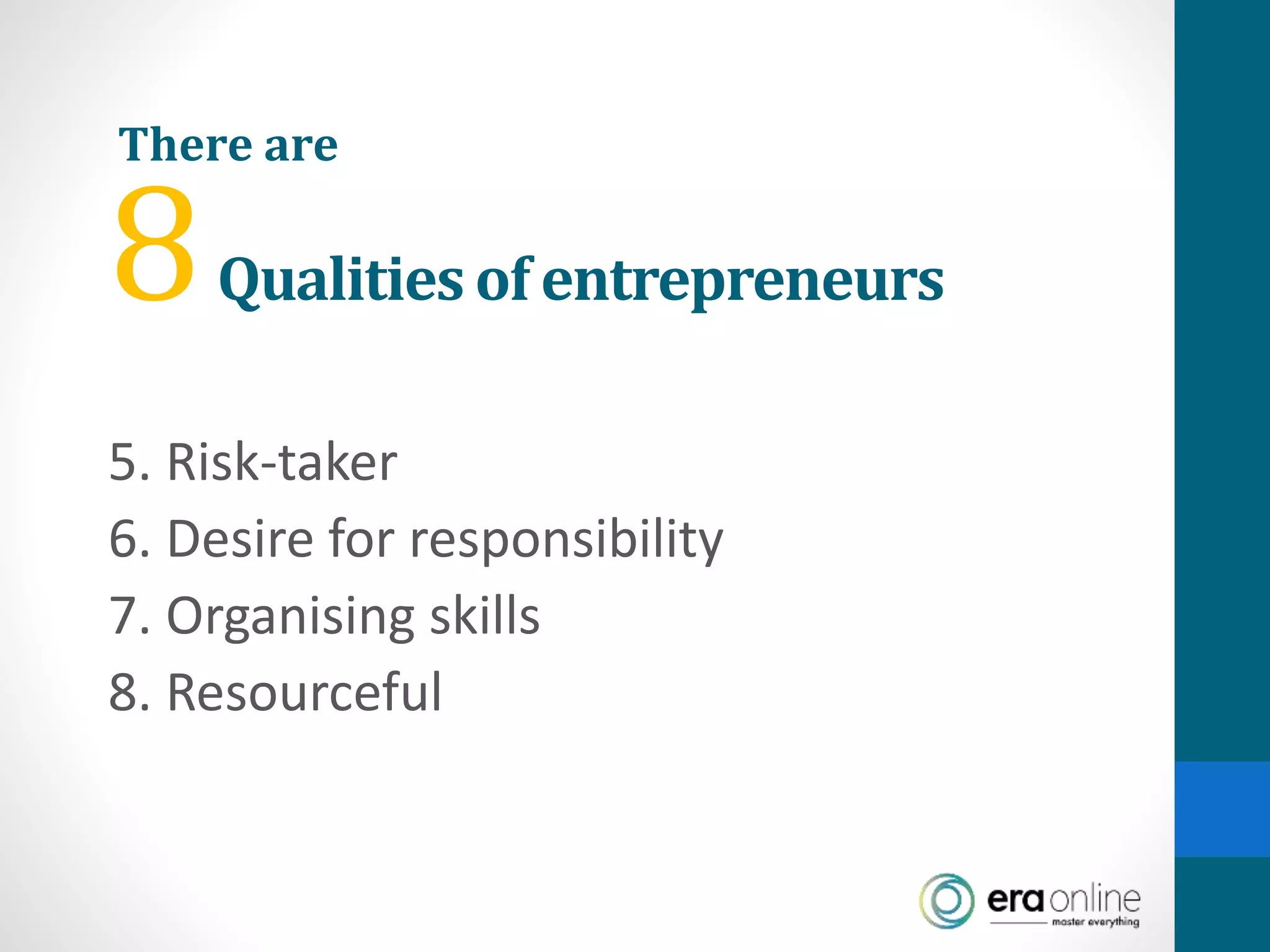 Module 1 qualities of an entrepreneur 2 | PPTX