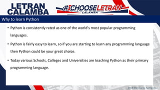 Module 1 Review of Python Basics An Introduction | PPT