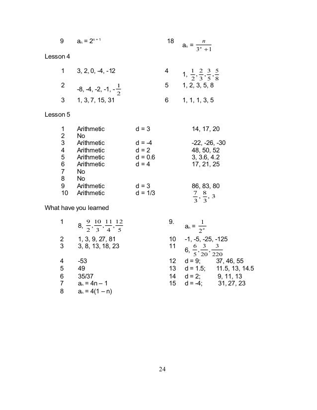 Grade 10 Math Module 1 Searching For Patterns Sequence And Series