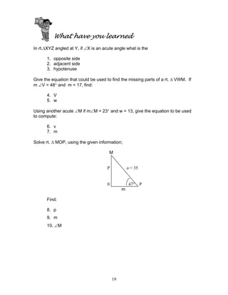 Module 1 triangle trigonometry | PDF