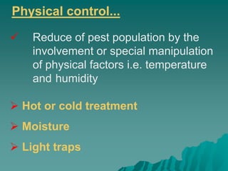 Physical Control Insects management of insect pest | PDF