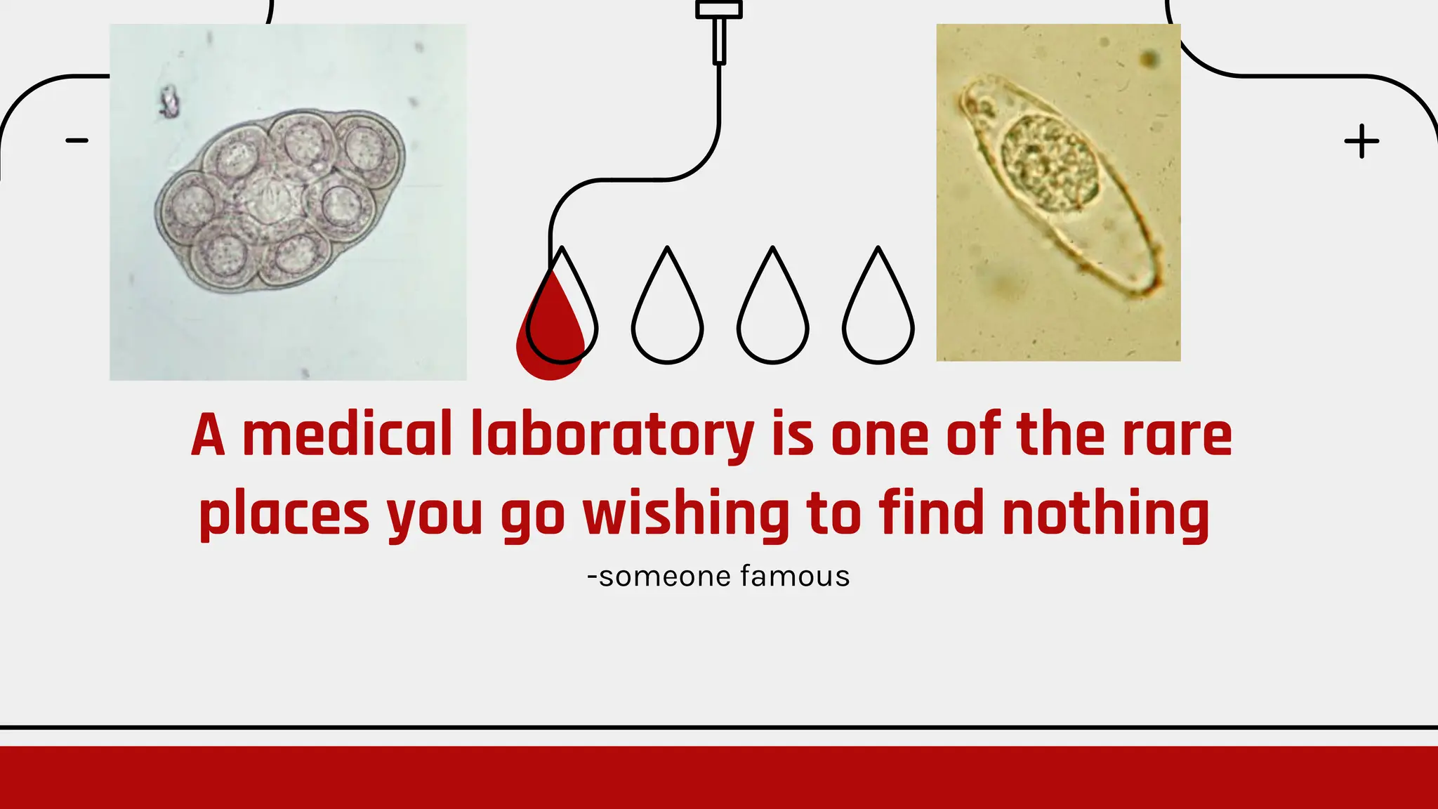 A medical laboratory is one of the rare
places you go wishing to find nothing
-someone famous
 