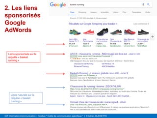 IUT Information-Communication | Module " Outils de communication spécifique " | © Adrien QUENETTE
Liens sponsorisés sur la
requête « basket
running »
Liens naturels sur la
requête « basket
running »
2. Les liens
sponsorisés
Google
AdWords
 