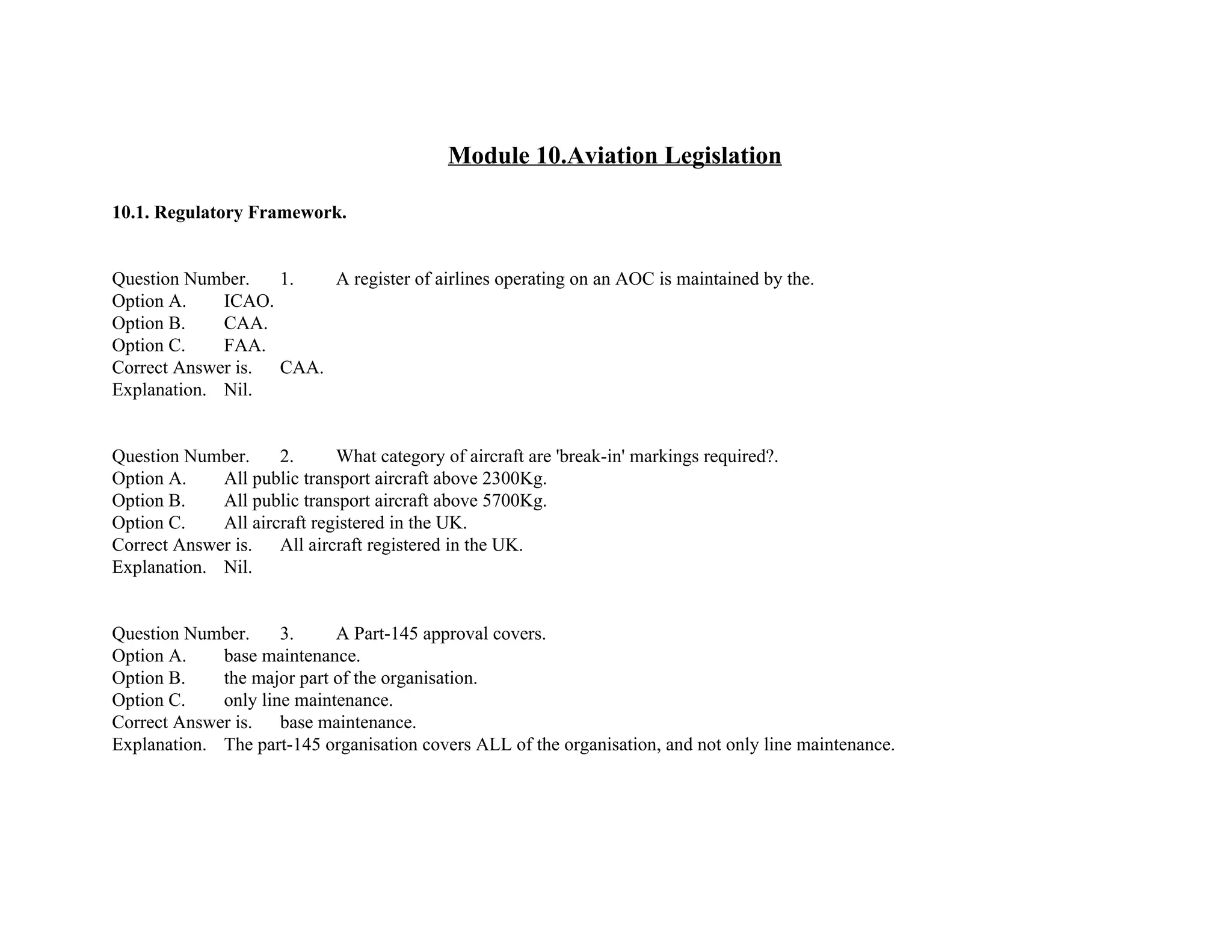 EASA Part-66 Module10 mcq's | PDF