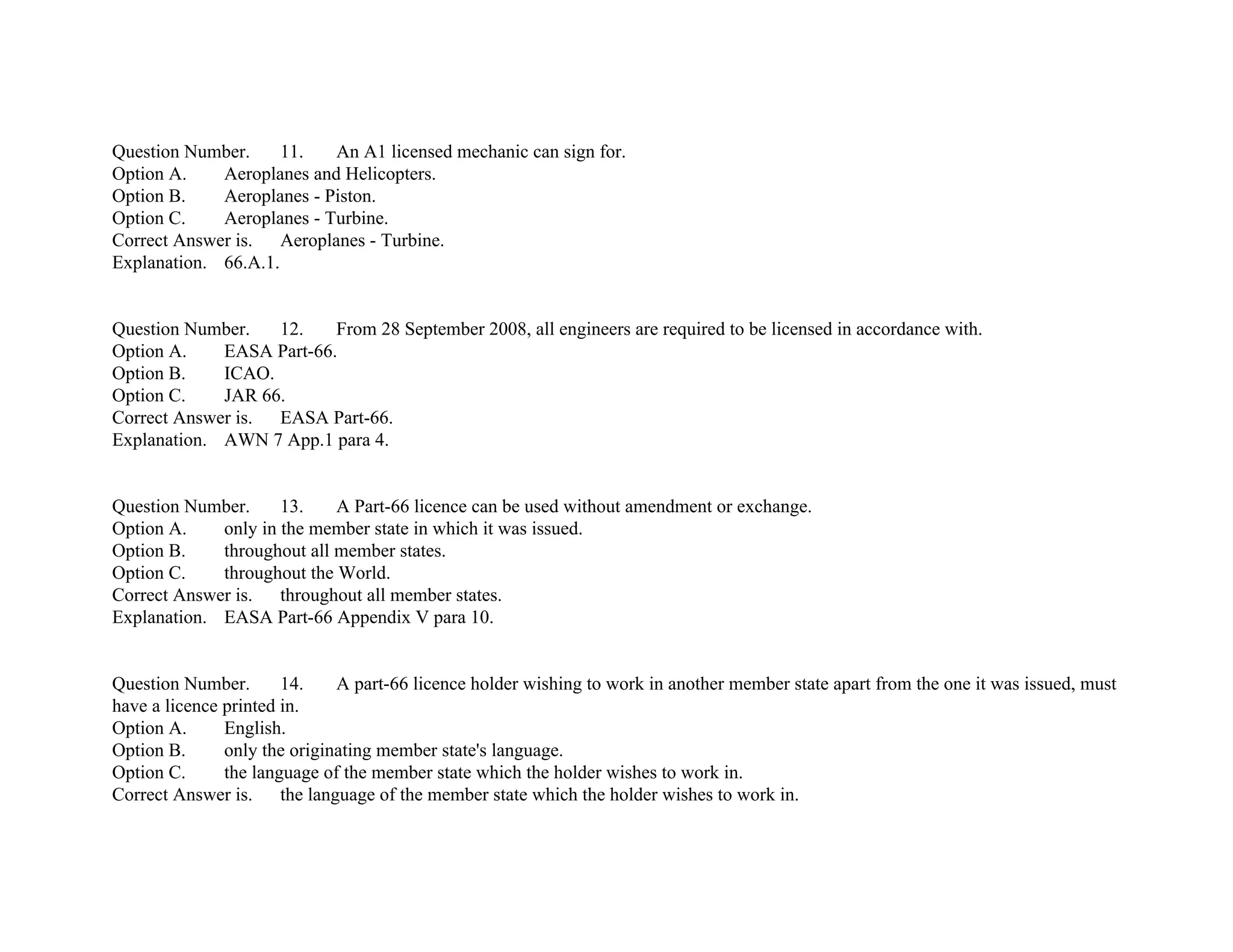 EASA Part-66 Module10 mcq's | PDF