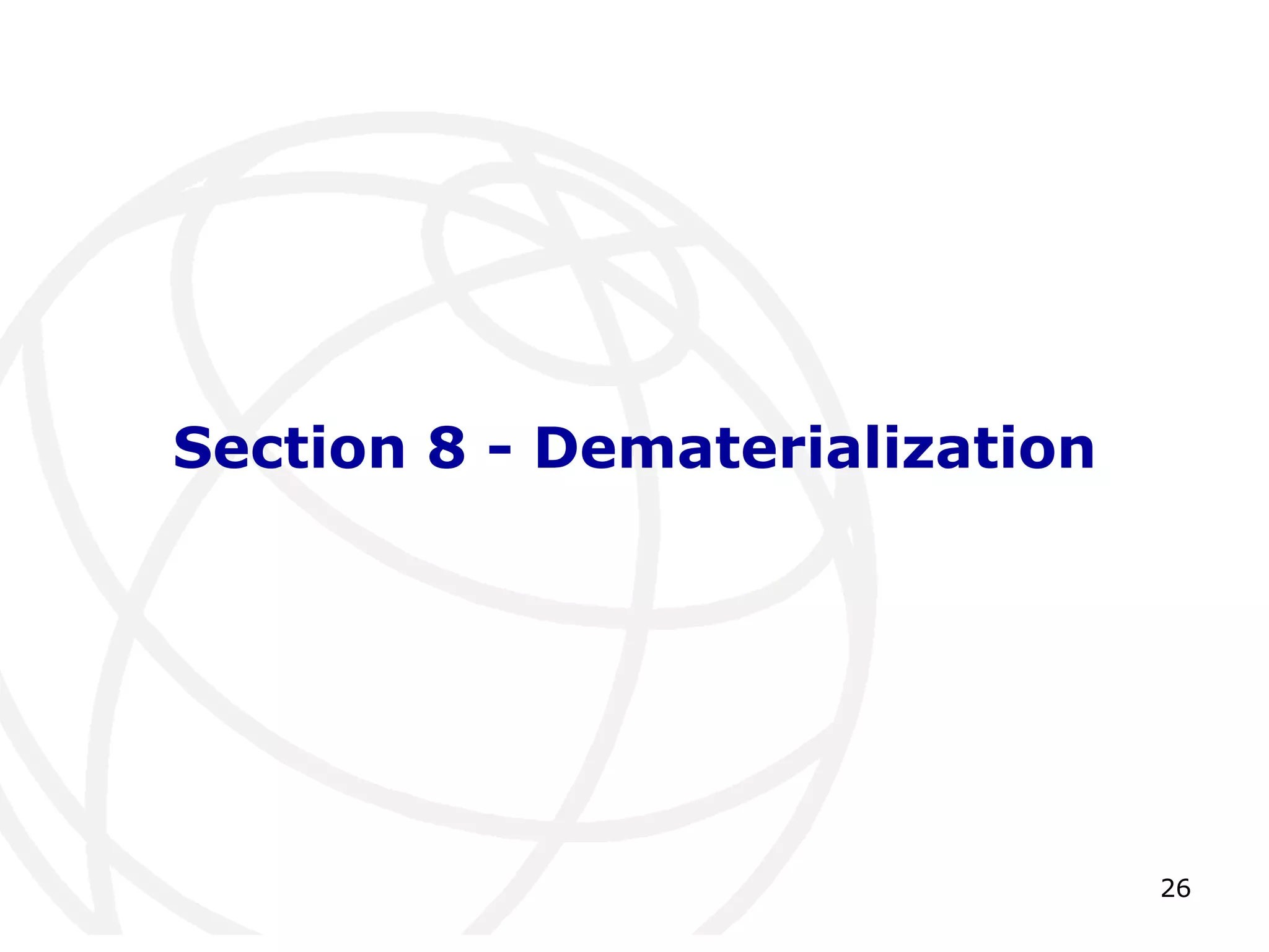 26 
Section 8 - Dematerialization 
 