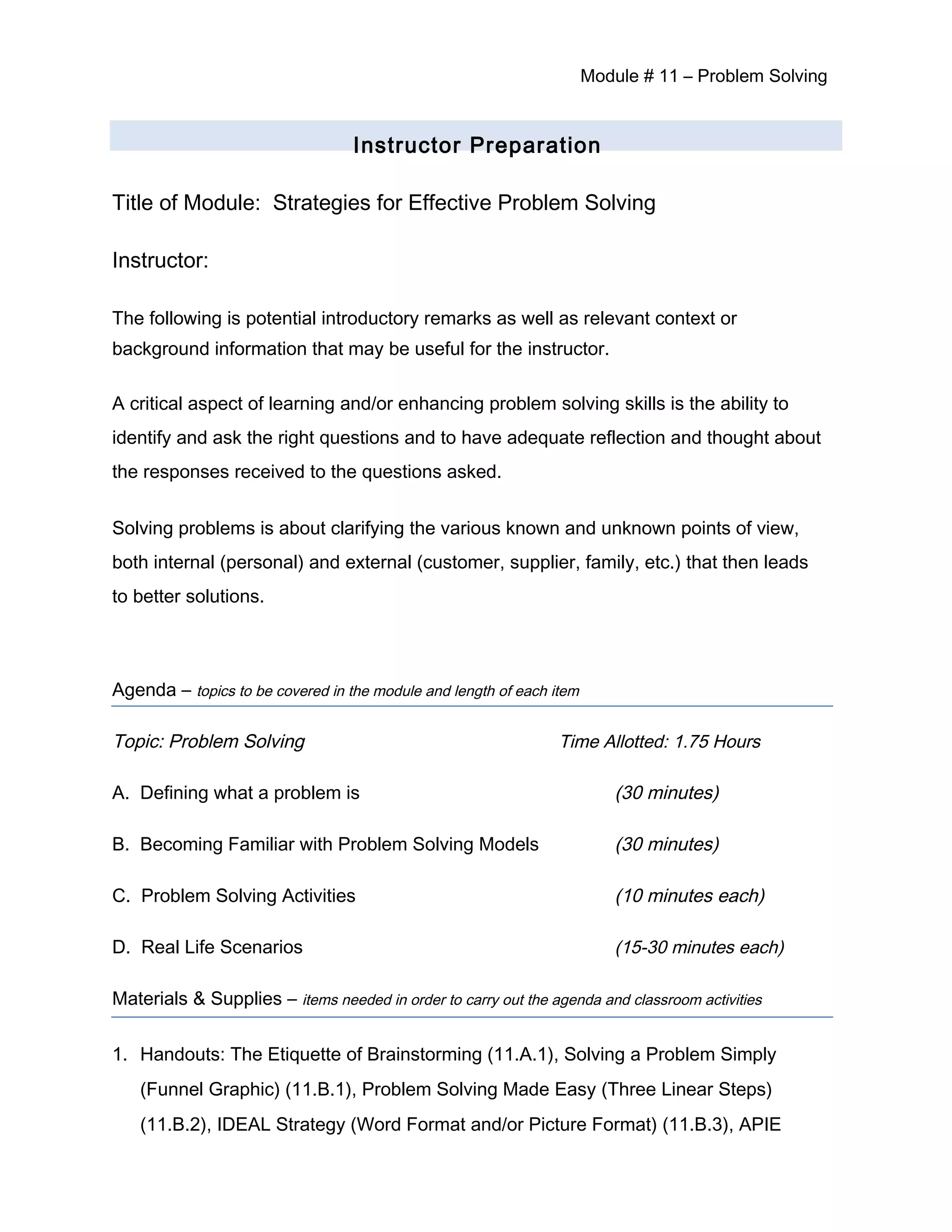 Module 11 problem solving | DOC