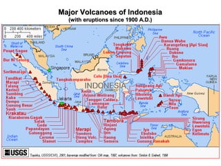 Major Volcanoes of Indonesia
(with eruptions since 1900 A.D.)

 
