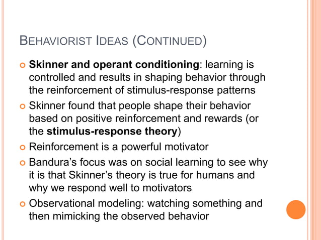 Behaviorist Learning Theory | PPT