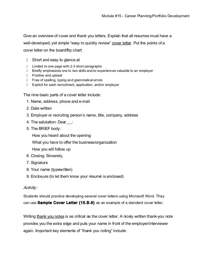 module 15 career planning and portfolio development