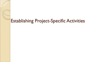 Establishing Project-Specific Activities
 