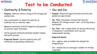 Testing and final inspection of a solar PV system | PPT