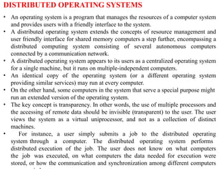 distributed system articheture , distributed operating system | PPTX
