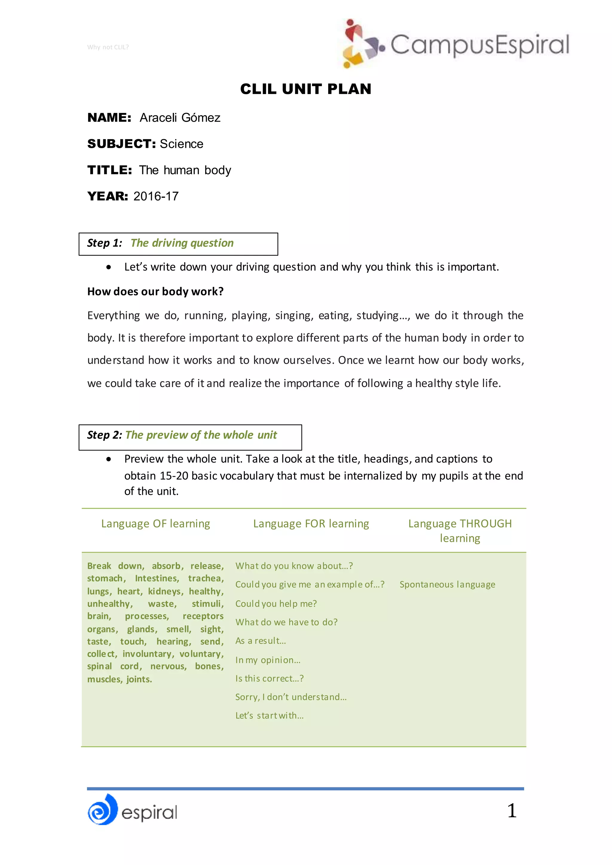Module 1 activity clil unit plan.araceli gómez | DOCX