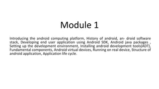 Module 1 Android Calicut University Download | PDF