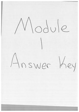Module 1 answer key for homework