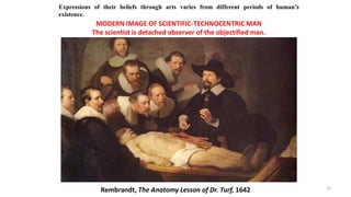 Rembrandt, The Anatomy Lesson of Dr. Turf, 1642
MODERN IMAGE OF SCIENTIFIC-TECHNOCENTRIC MAN
The scientist is detached obs...