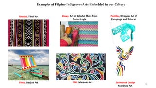 Tinalak, Tiboli Art
Examples of Filipino Indigenous Arts Embedded in our Culture
Basey, Art of Colorful Mats from
Samar-Le...