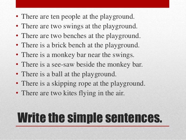 Upsr Sentence Construction Module 1 At The Playground