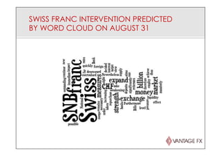 SWISS FRANC INTERVENTION PREDICTED
BY WORD CLOUD ON AUGUST 31
 