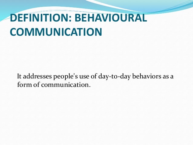 behavioural communication