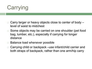 Module 1 body mechanics and lifting | PPTX