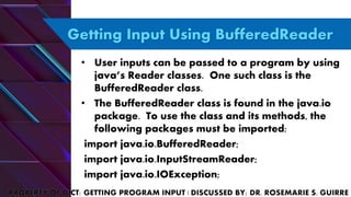 Getting Program Input | PPT