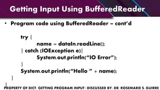 Getting Program Input | PPT image.