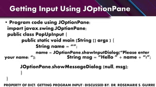Getting Program Input | PPT