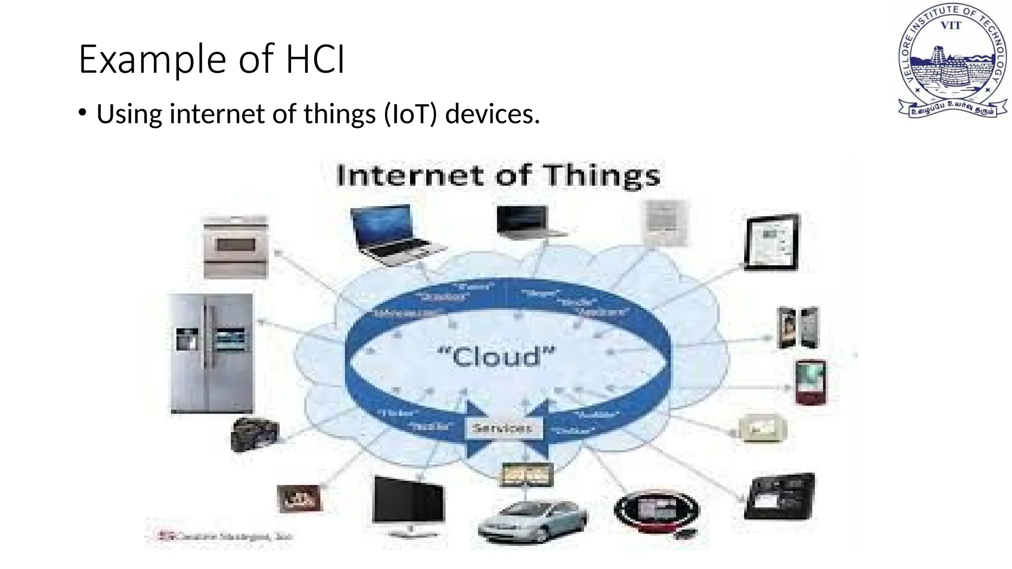 Example of HCI
• Using internet of things (IoT) devices.
 