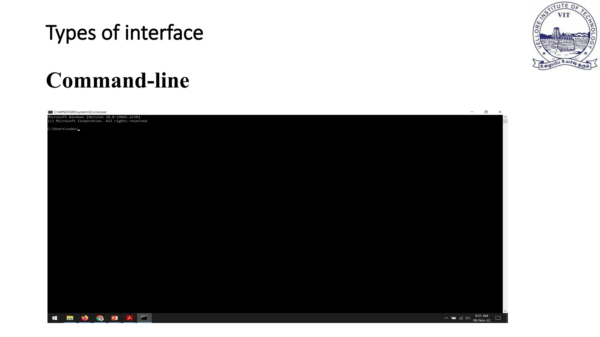 Types of interface
Command-line
 
