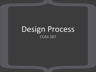 Design Process
    COM 387
 