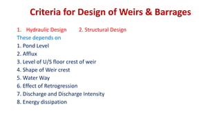 Design of Hydraulic Structures and Cross Drainage Works | PDF
